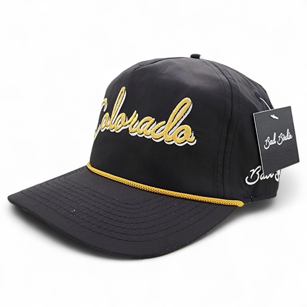 Bad‎ Birdie State Rope Golf Hat Adult Snapback COLORADO Script Black NEW w/ Tag